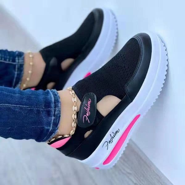 Free Shipping 2025 slides designer New casual single shoes for women, woven wedge heel, Velcro mesh shoes big size 35-43
