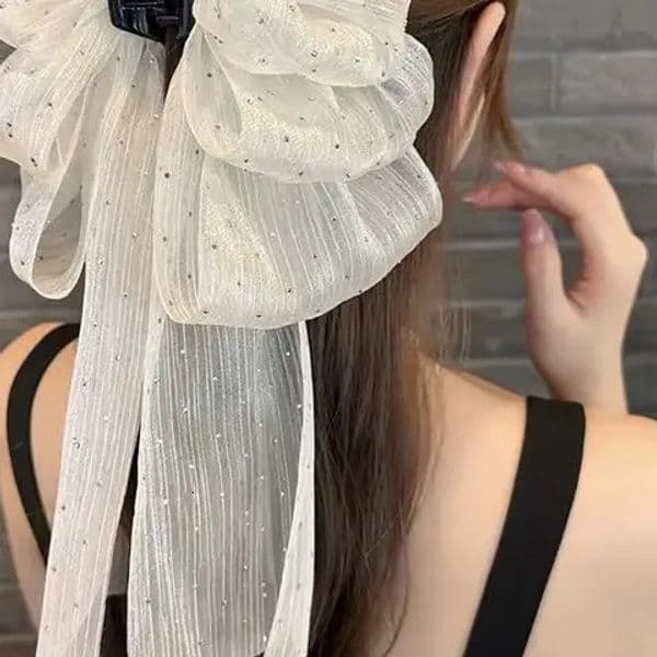 Fashion Large Bow Hair Claw Clip Super Fairy Temperament Headdress Women Sweet Accessories 250909BJ
