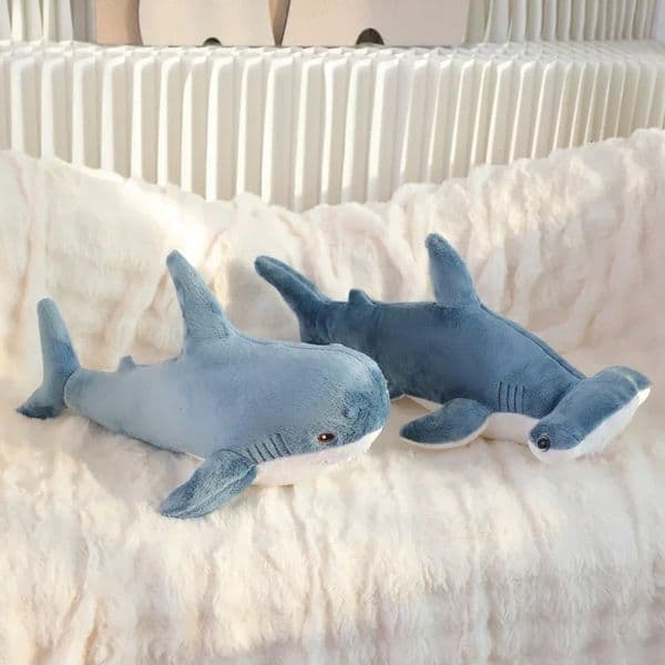 55cm Hammerhead Shark Plush Pillow Stuffed Blue Grey Marine Animal Doll Plushies Toy Sleeping Companion Present Kids Gift 250909BJ