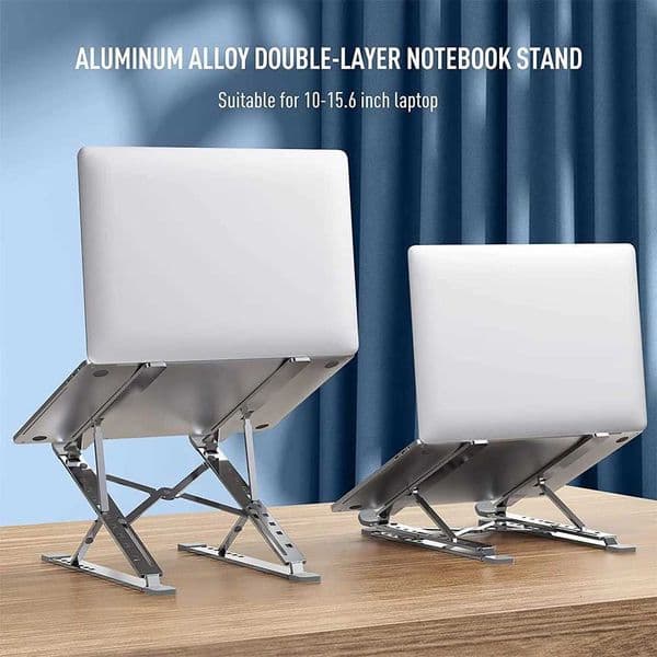 MC N8 Aluminum Alloy Laptop Computer Stand Adjustable Laptop Stand Cooling Pads Double Layer Elevated Foldable Laptop StandXJ250909