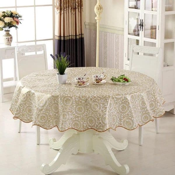 Table Cloth Round Cloths For 6 Seaters 4 Cover PVC Tablecloth Home Kitchen Dining