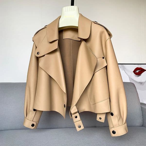 Sheepskin Coat For Women Leather Jacket Winter Spring Moto Biker Genuine Top Quality Black 250909