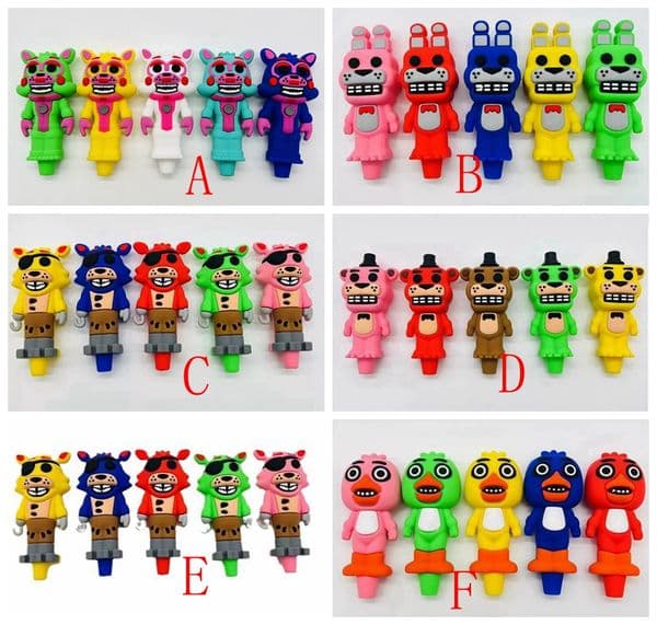 Colorful Cartoon Shape Silicone Smoking Pipes For Dry Herb Spoon Silicone Hand Pipe With Glass Bowl Oil Burnner Water Bong