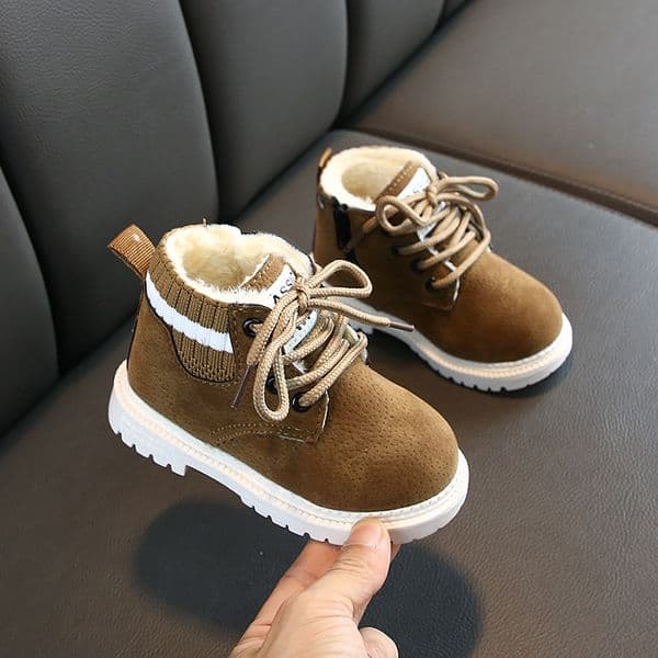 Free Shipping Kid's Shoes 2025 Winter Hot Kids Martin Boots Fleece-Lined Snow Boots Fashion Leather Boots for Boys and Girls