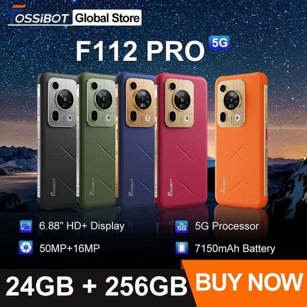 Fossibot F112 PRO G Red Smartphone 6.88HD 7150mAh 256GB Mobile Phone MP Environmentally Friendly Cellphone 5G