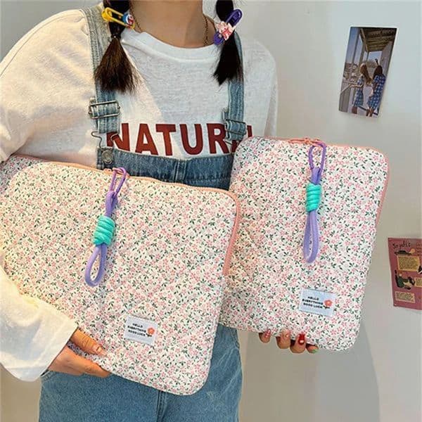 Ins Cute Flower Laptop Sleeve Computer Carrying Case Bag 11 13 14 153 156 Inch Portable Table Cover Bags for Mac Book HP ASUS 250903