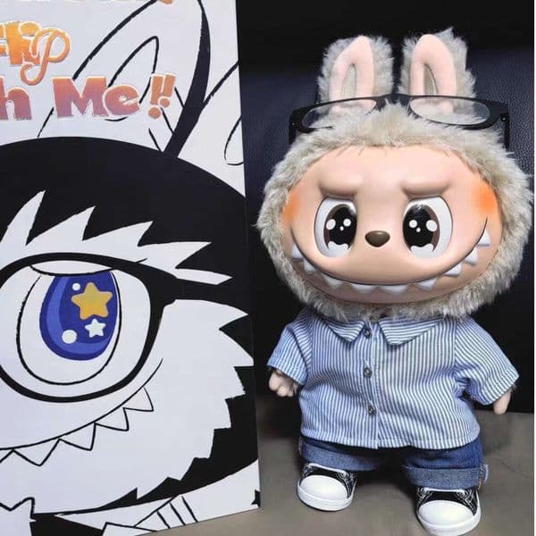 40Cm Labubu Flip With Me Bubble Dolls Monster Doll Vinyl Plush Figure Toy