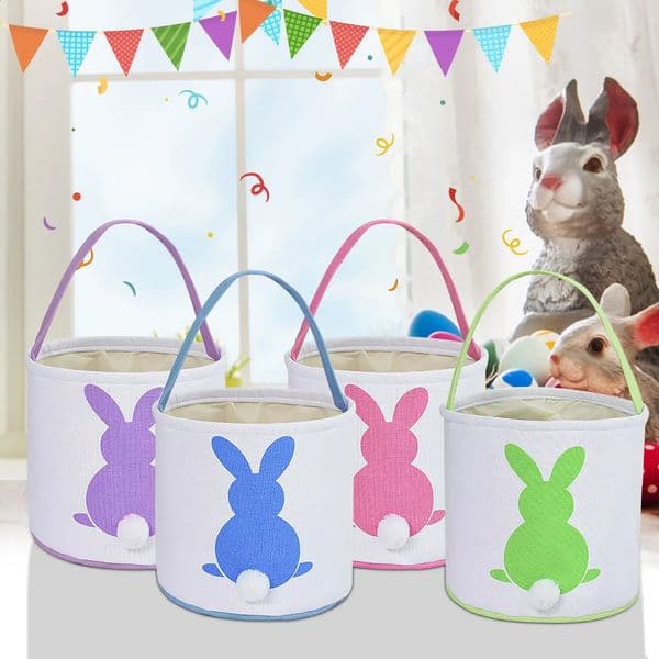 Baby Easter Bunny Buckets Bag Toy Handbags Rabbit Basket Canvas Home Supplier For Kids Festival Gift Party Tote Decoration 250909BJ