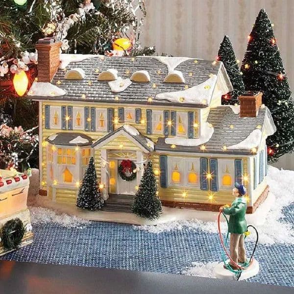 Decorations Brightly Lit Building Christmas Santa Claus Car House Village Holiday Garage Decoration Griswold Villa Home Desktop Figurines 829