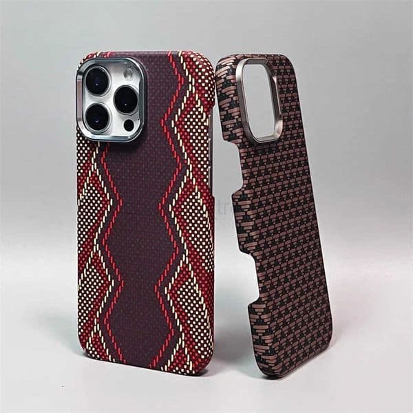 Carbon Fiber Fibre Relief Case For iPhone 16 15 14 Pro Max 17 Pro Magnetic Wireless Charging Alloy Lens Shockproof Cover M250910