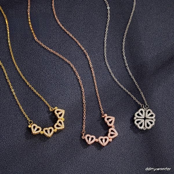 2025 New Designer Heart Necklace, Sexy Lady's Light Casual Beach Lucky Clover Collarbone Chain Outdoor Jewelry Necklace ddmywonder