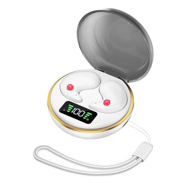 BY8 Bluetooth Dual Ear Non-In-Ear with Charging Case Sleep Earphones Invisible Mini Casual Stereo Digital Display