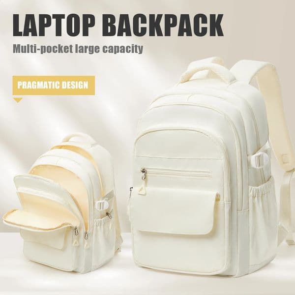 Elegant White JapaneseStyle Backpack for School Girls Boys Travel Laptop Casual Daypack Bags 250910BJ