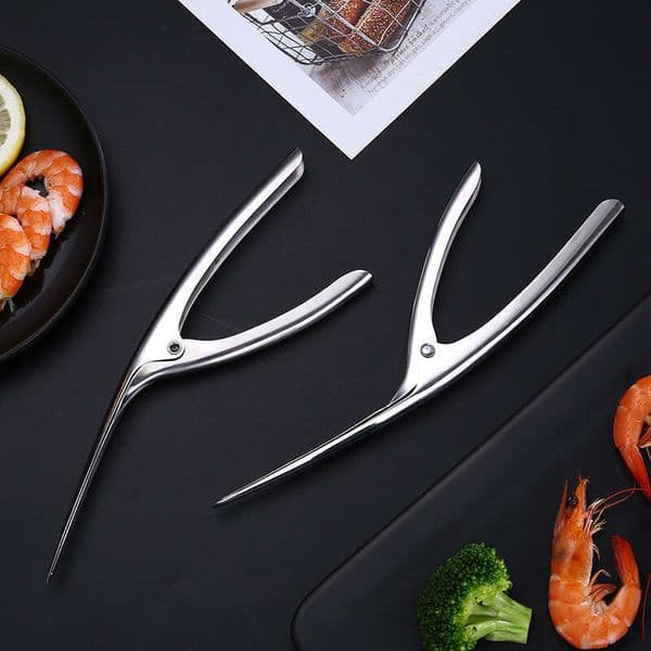 304 Stainless Steel Shrimp Peeler & Deveiner Tool, Effortless Seafood Shelling Gadget for Shrimp/Lobster/Crab