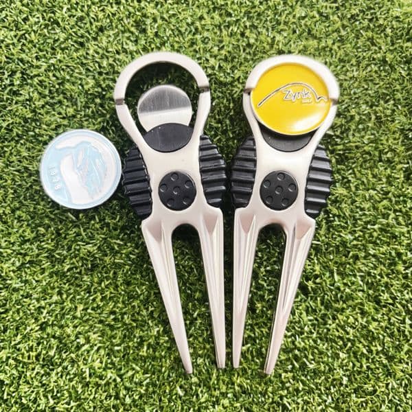 Metal Divot Repair Tool Ball Marker Putting Green Fork Golf Training Drop Ship Golf Divot Tool