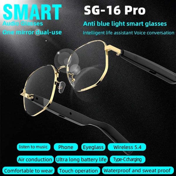 Fashion BT V53 Smart Glasses Eyeglasses Outdoor HD Call Music Wireless SG16 PRO Headphones AntiTouch UV For Men Women M250910