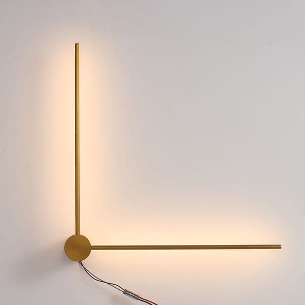Modern Gold - toned L - shaped LED Wall Sconce, Contemporary Indoor Decorative Lighting Fixture W25006-12W-B