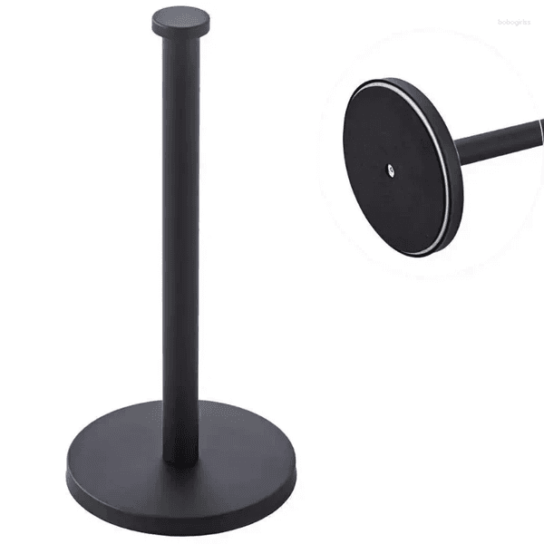 Hooks Bathroom Hardware Pendant Black Standing Kitchen Towel Holder Stainless Steel Household Floor Type Toilet Paper