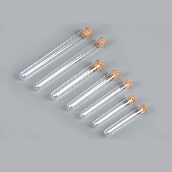 Plastic Test Tubes with Cork Stoppers Clear Bath Salt Tubes Gumball Candy Tubes Container Vials for Scientific Experiments Party Favors Decorate Candy Storage