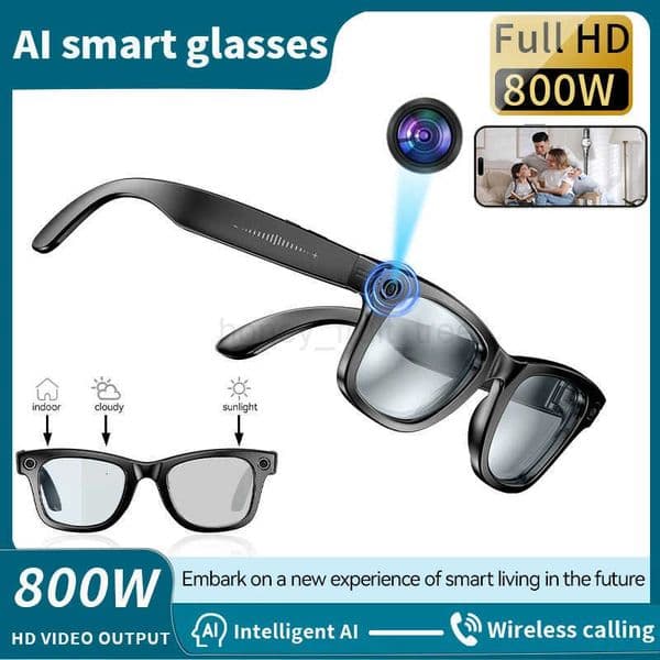 2025 New 8MP Camera Glasses Men ColorChanging AI Smart BT Glasses Photo Video Recording Waterproof Call Smart Sunglasses T250910