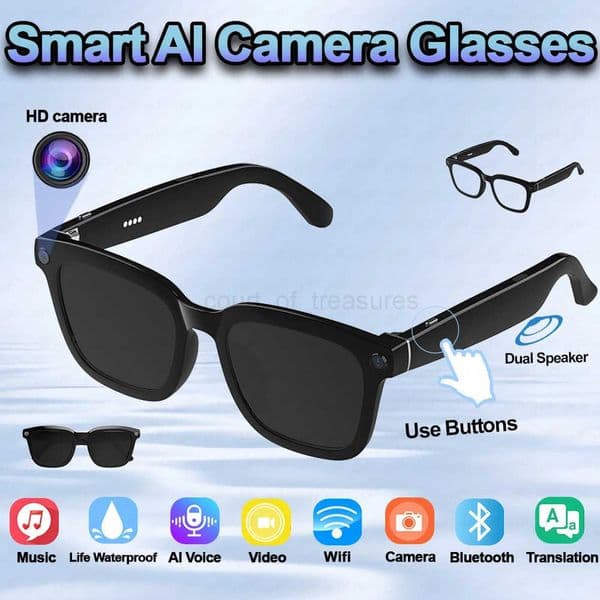 03T5 Smart AI Glasses HD Camera 1080P Video Recorder Life Waterproof Al Voice Translation BT Call Sunglasses Glasses M250910