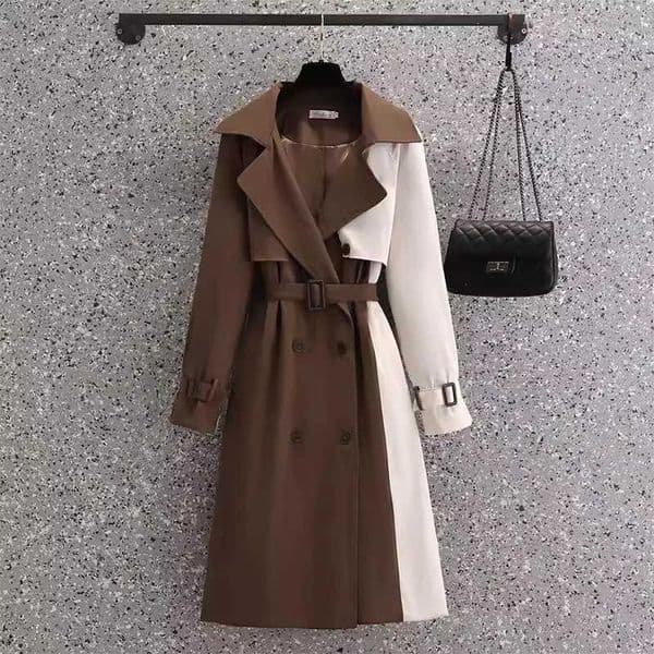2025 Spring and Autumn Women New Loose Mid Length Windbreaker Womens British Style Fashionable Korean Loose Colored Coat Trendy Z250828