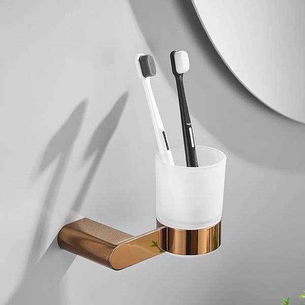 304 Stainless Steel Gold-Finish Mouthwash Cup / Single Cup / Mouthwash Cup Holder Bathroom Hardware Accessory Q09258RG