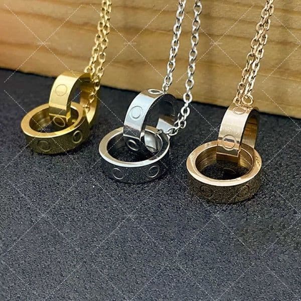 s Designer luxury necklace gold necklace designers jewelry gold silver double ring christmas gift cjeweler mens woman diamond love pendant necklaces have necklace