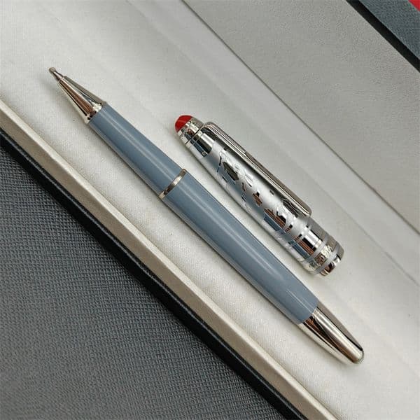 STOCK Wholesale Monte Ballpoint/Rollerball Pens Luxury Unique Metal Design 163 100Th Anniversary Fountain Pen Writing Gift Office Supplies With Serial Number Fr