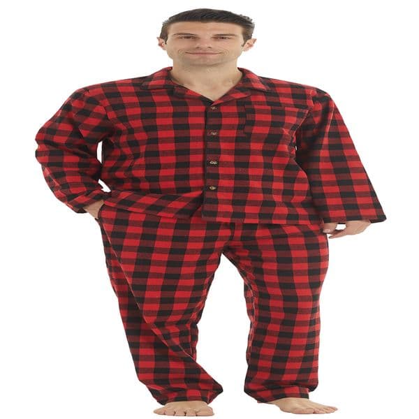 Mens Flannel Pajama Sets Cotton Plaid Pajamas for Men Pjs Set Soft Lounge Sleepwear Pj Pants with Pockets Shirts 250910BJ