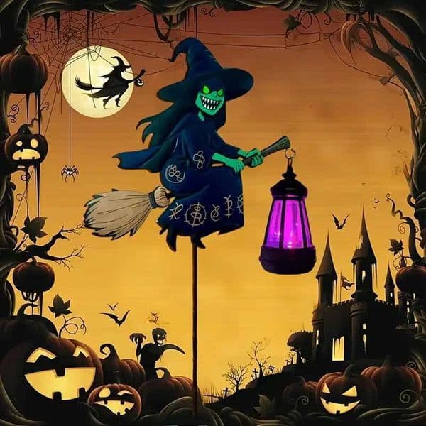 Halloween Outdoor Solar witch Lawn Light Horror Party Decor for Courtyard Home Holiday Solar Powered Lamp Garden Decoration Z250911