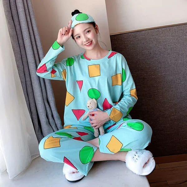 Pijama Sin Chan Man and Woman Pajama Sinchan Cotton Autumn Longsleeved Trousers Sets Japanese Pajamas for Couples Man Sleepwear 250911BJ
