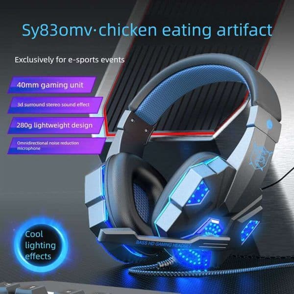 Wired Headphones for Laptop Gaming E-sports Over-ear Headset