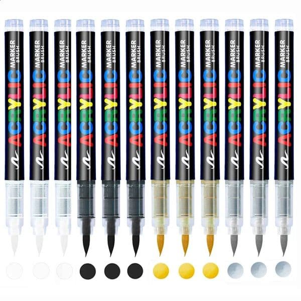 3pc Guangna8101 straight liquid softhead acrylic marker pen opaque color stackable marker pen graffiti painting art paint brush 250911BJ