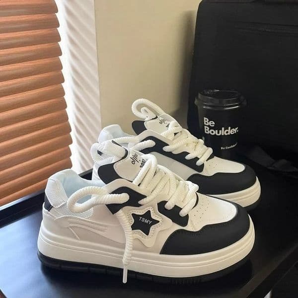 Womens Shoes Platform Sneakers Star Casual Shoes Flat Outdoor High Quality Running Shoes Trend Lace Up Tennis Shoe 250910BJ