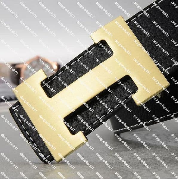 Designer belt fashion women's belt business men's belt fashion metal buckle belt black leather belt luxury belt women's jeans accessories belt length 105-125cm with box