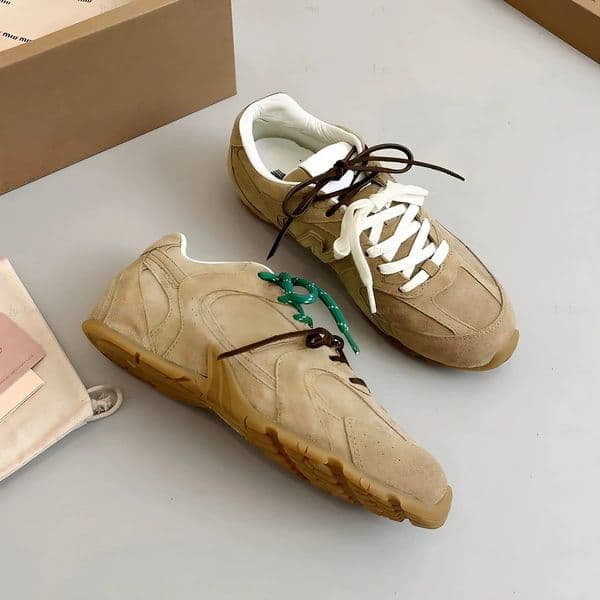 Agan Women Genuine Leather Lightweight Versatile German Training Breathable Sports Casual Shoes Trendy