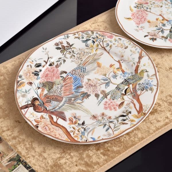 Sophisticated European Bone China 2-Piece Plate Set, Perfect for Hosting Tea Time, Celebrations, and Formal Gatherings with an Exquisite Design