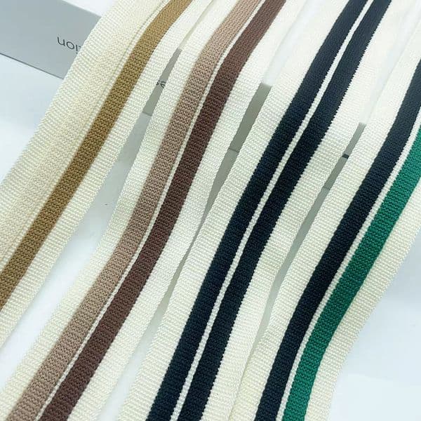 Striped Raised Texture Webbing Micro Stretch Non Restrictive Clothing DIY Pant Side Accents Wholesale Supplies