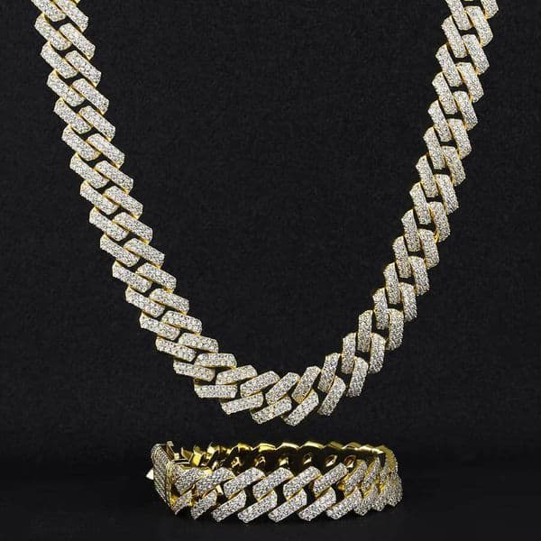 Wholesale Mens Hip Hop Jewelry Necklace 14k 18k Gold Iced Out Diamond Moissanite Cuban Link Chain for Men Women