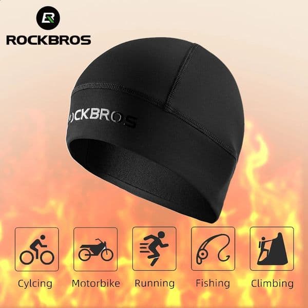 ROCKBROS Winter Cycling Fleece Hats Outdoor Sports Cap Men Warm Head Hat Windproof Skiing Bicycle 250910BJ