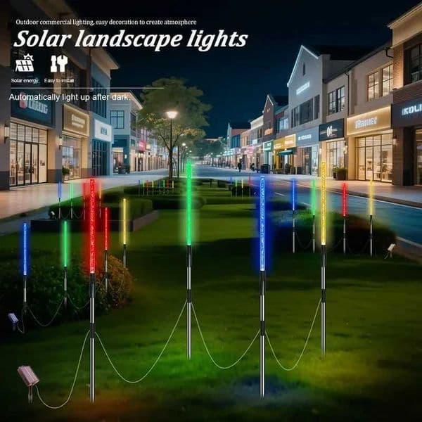 4pcs Solar Bubble Garden Stake Lights IP65 RGB Color Changing Outdoor Waterproof Lighting for Yard Bar Party Lawn Mall Decor Z250911