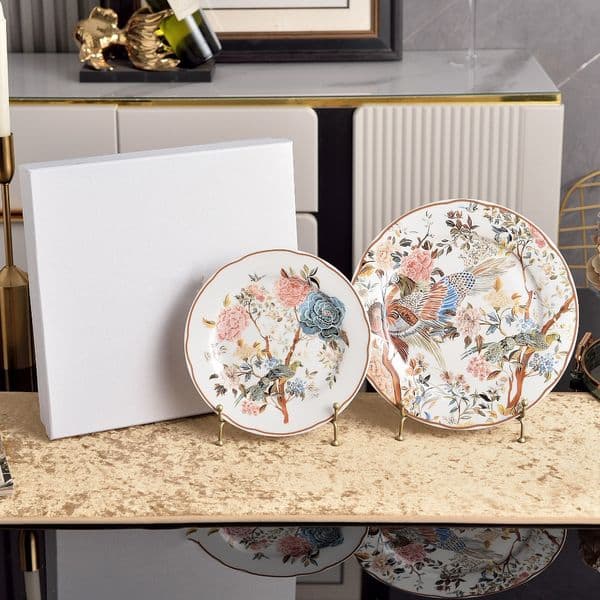 Beautiful European Bone China 2-Piece Plate Set, Ideal for Tea Parties, Formal Occasions, and Elegant Gatherings with a Stylish, Classic Design