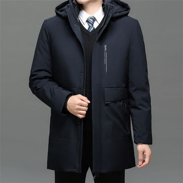 Business Men Thick Winter Big Hood Collar Warm Parka Waterproof Windproof 40 Degrees Top Quality White Duck Down Jacket y250911BANJIA