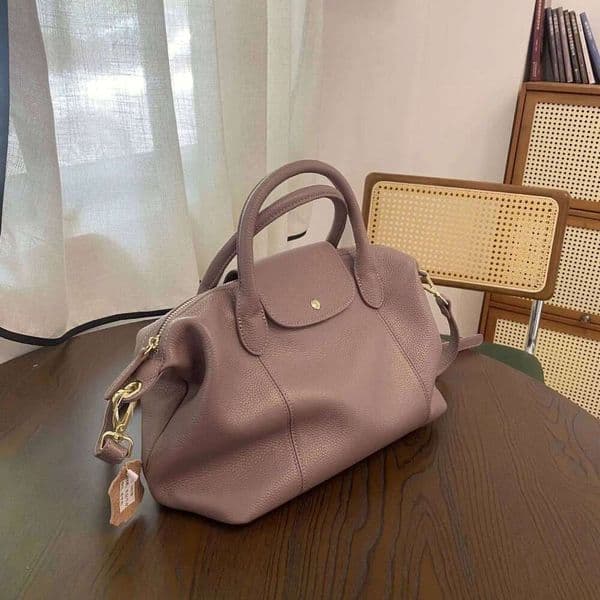 Soft Cow Leather Dumpling Shape Handbag Women's Classic Top-Handle Simple Design Single Shoulder Crossbody Bag 250912