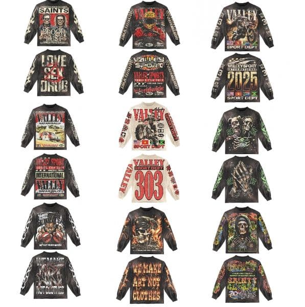 Men's T Shirts Graphic Streetwear Men Oversized Shirt Vintage Harajuku Crew Neck Cotton Long Sleeve Tops
