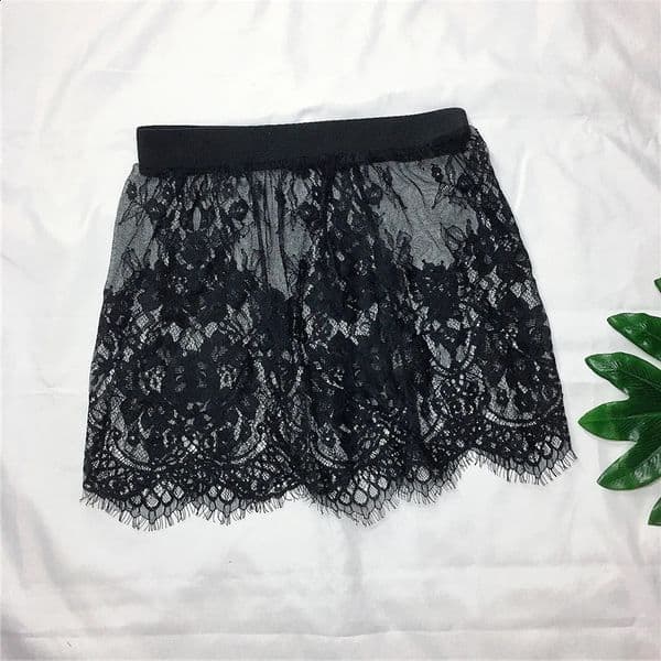 Miniskirt Sexy Transparent Lace Mesh Skirt Shirt Extender Women Summer Mini Black White Short Micro Ladies Underskirt 250912BJ