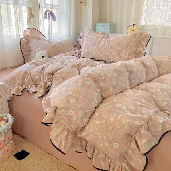 3pcs Korean style Duvet Cover Set 1Duvet Cover 2Pillowcase Without CorePrincess lace Bedding Set Soft Comfortable X250912