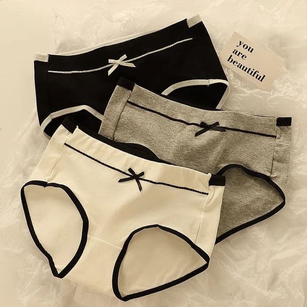 3pcs Female Pure Cotton Breathable Full Crotch Waist Tightening Student Girl Underwear 250912BANJIA