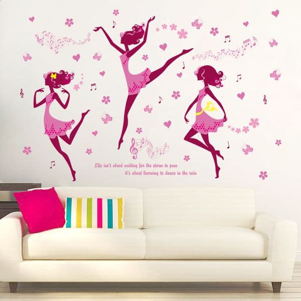 2026 New perfume Selfadhesive Elegant Dancing Girl Bedroom Living cologne Room Corridor Background Wall Sticker Xl8256 210705 Free Shipping
